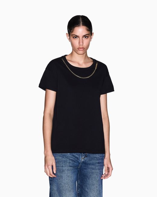 ARMANI EXCHANGE Black Relaxed Fit T-Shirt
