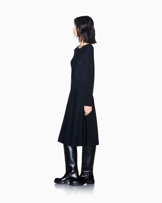 ARMANI EXCHANGE Black Regular Fit Dress Knit