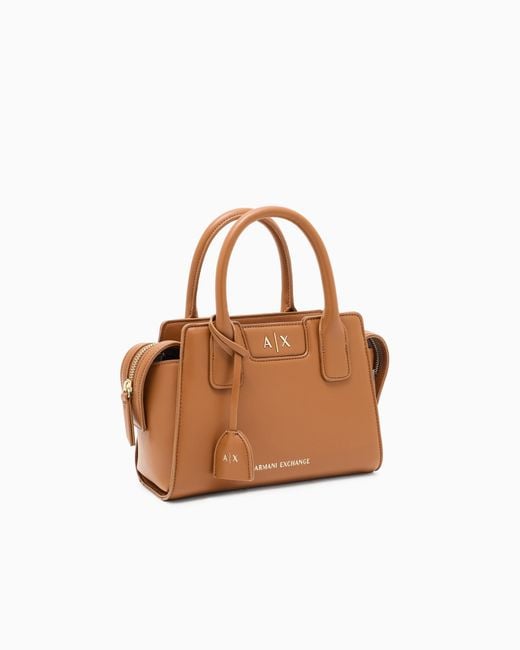 ARMANI EXCHANGE Brown Handbag With Shoulder Strap And Logo