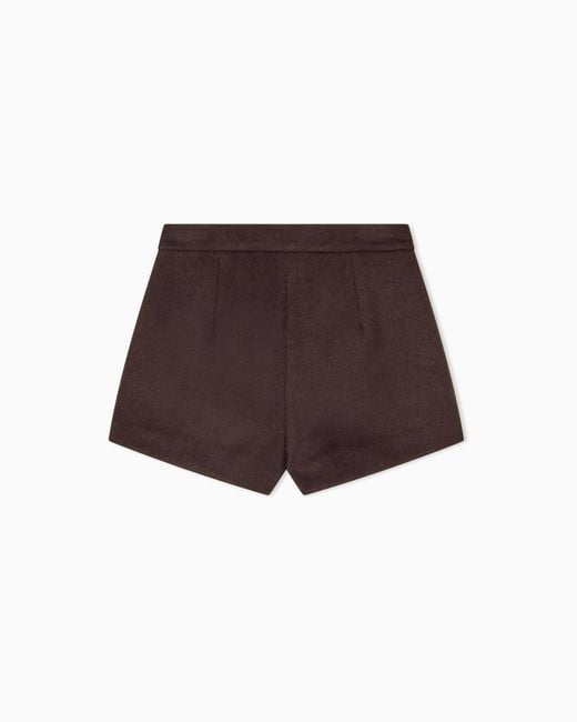 ARMANI EXCHANGE Brown Regular Fit Shorts Wool Blend