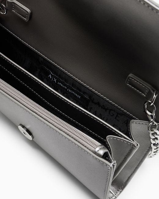 ARMANI EXCHANGE White Wallet On Chain With Asv Logo