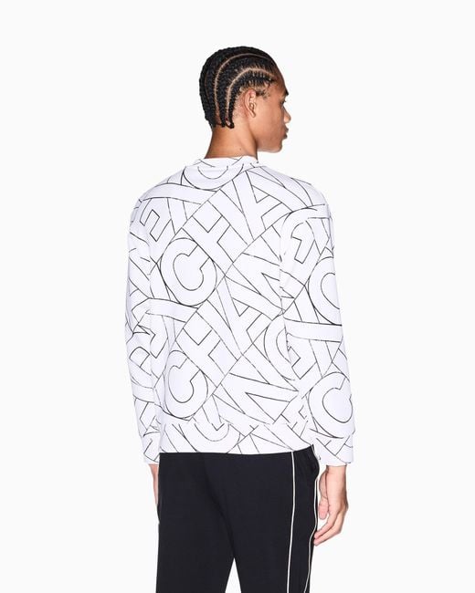 ARMANI EXCHANGE White Cotton French Terry Sweatshirt for men