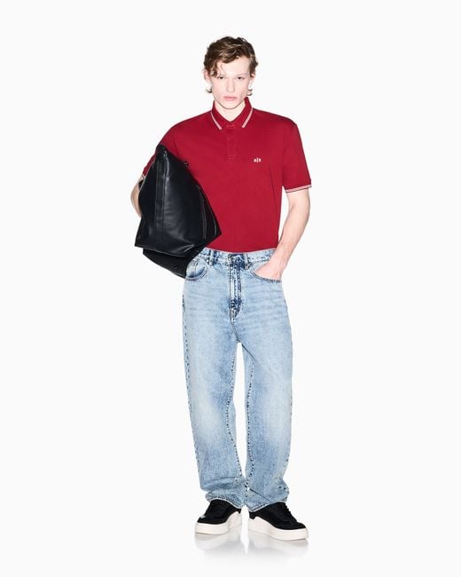 ARMANI EXCHANGE Red Regular Fit Polo Shirt for men