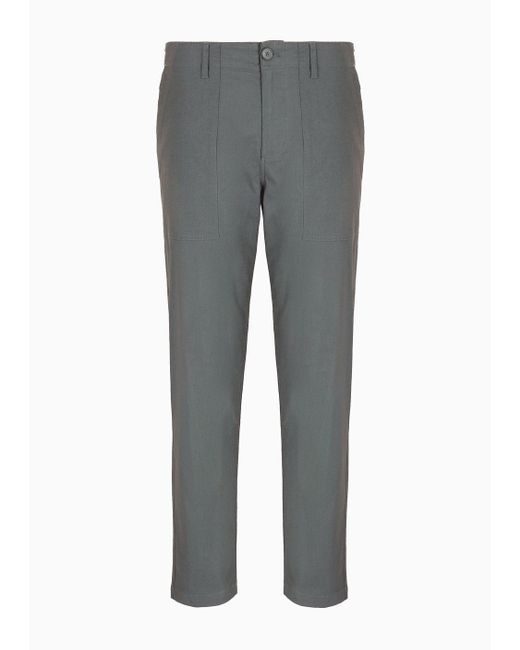Pantaloni Chino In Gabardine Di Cotone di Armani Exchange in Gray da Uomo