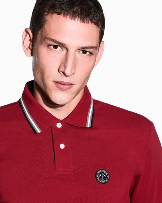 ARMANI EXCHANGE Red Regular Fit Polo Shirt for men