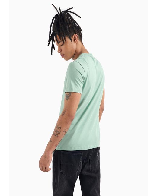 Armani Exchange Jersey-t-shirt In Normaler Passform in Green für Herren