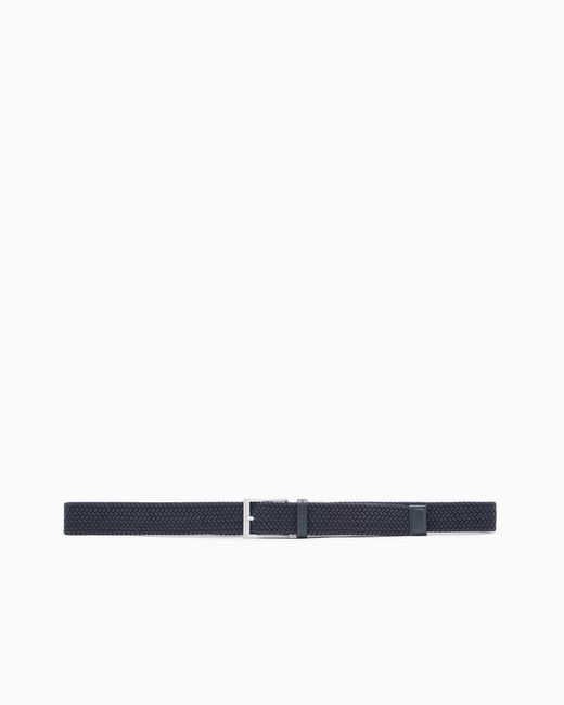ARMANI EXCHANGE White Tongue Belt for men