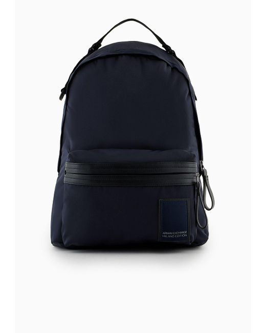 Armani Exchange Blue Backpack In Asv Recycled Fabric for men