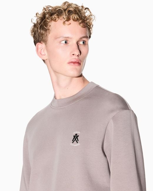 ARMANI EXCHANGE Pink Crewneck Sweatshirt With Logo for men