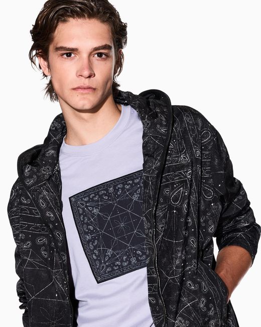 T-Shirt Regular Fit Con Stampa Caleidoscopio di ARMANI EXCHANGE in Gray da Uomo