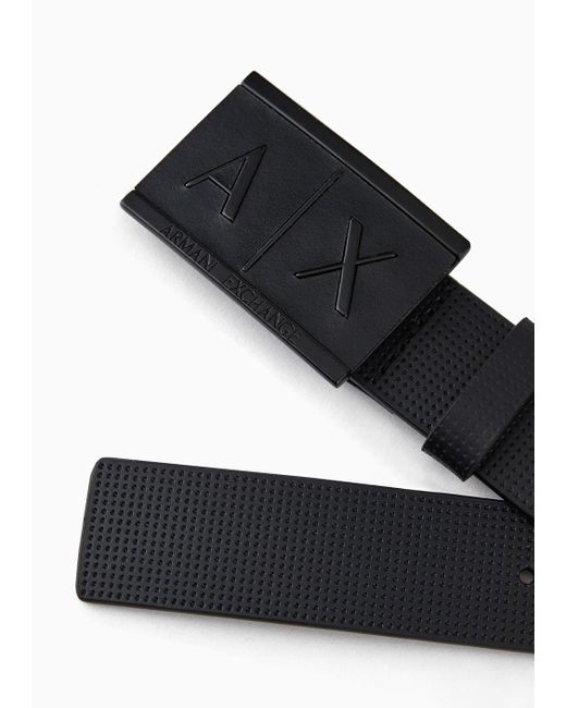 Armani Exchange White Faux Leather Belt for men