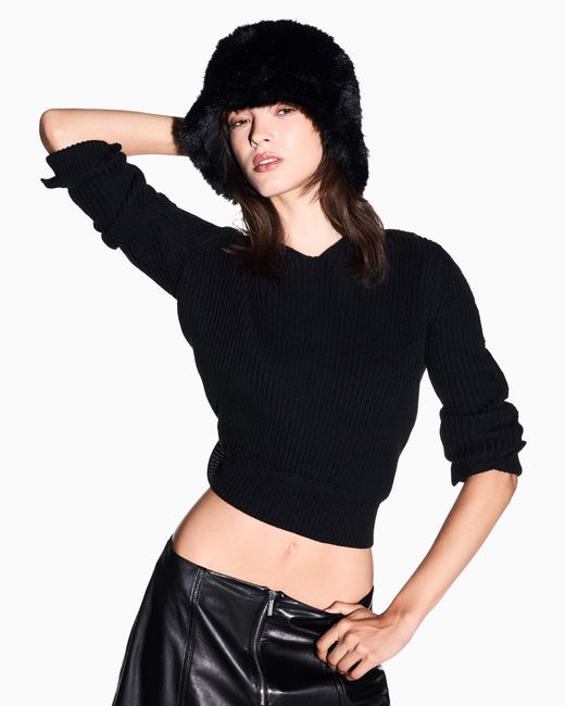 ARMANI EXCHANGE Black Reversible Bucket Hat