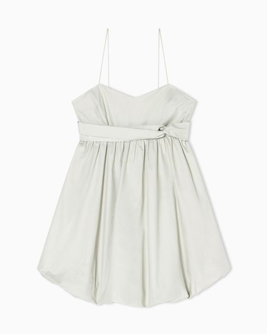 ARMANI EXCHANGE Women's White Short Cotton Twill Dress With Belt