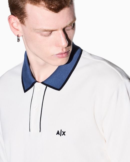 ARMANI EXCHANGE White Regular Fit Polo Shirt for men