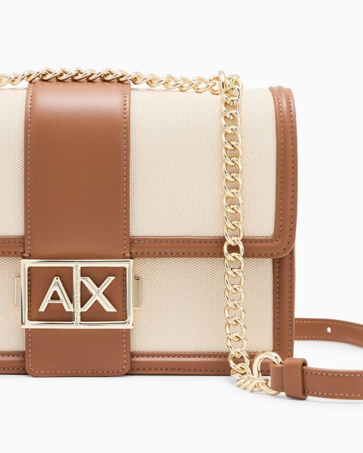 ARMANI EXCHANGE Natural Crossbody Bag Made Of Smooth Material