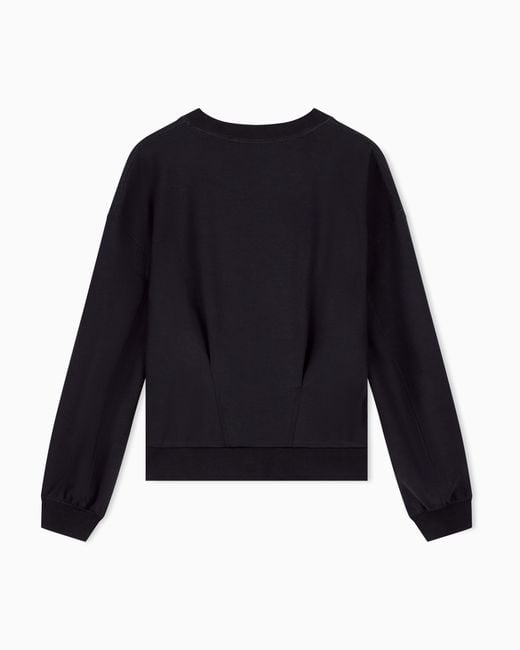 ARMANI EXCHANGE Blue Sweatshirt Stretch Viscose Scuba
