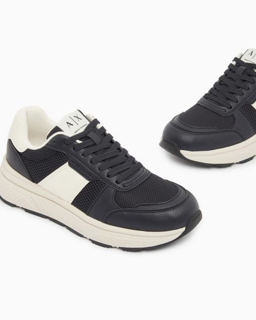 ARMANI EXCHANGE White Urban Minimal Sneakers for men