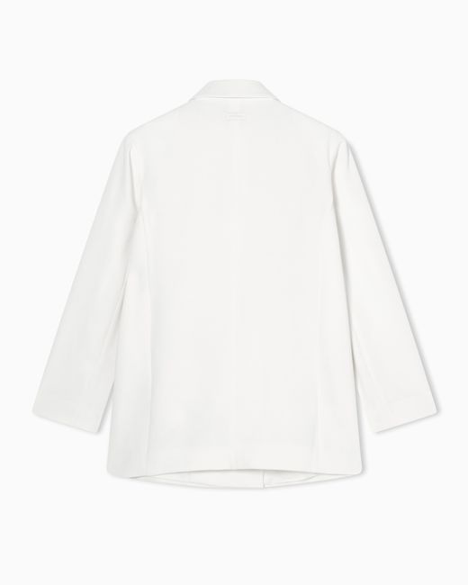 ARMANI EXCHANGE White Double-Breasted Jacket