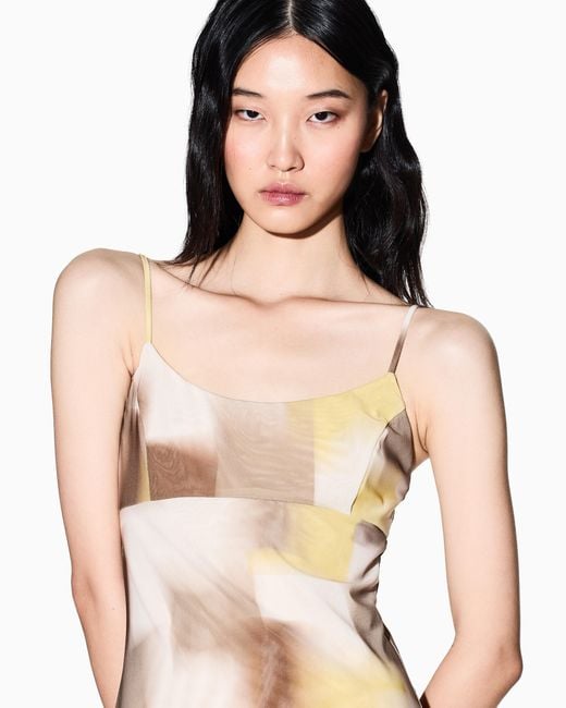 ARMANI EXCHANGE Natural Maxi Dress With Thin Straps