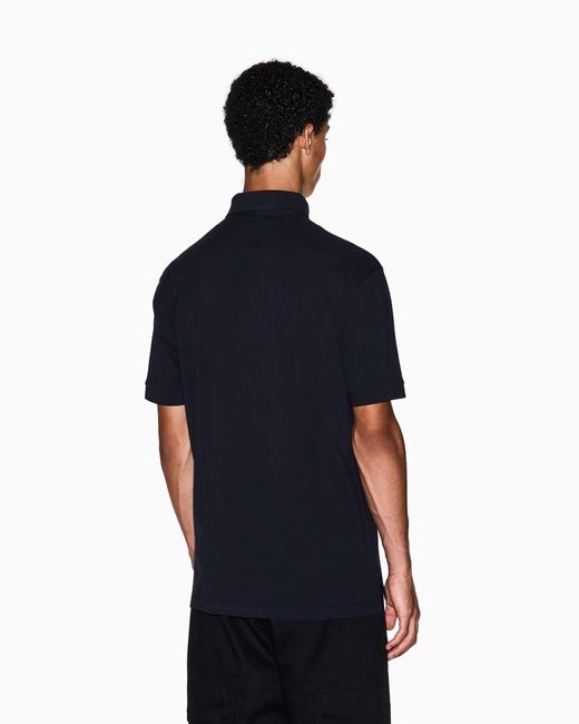 ARMANI EXCHANGE Blue Regular Fit Cotton Polo Shirt for men