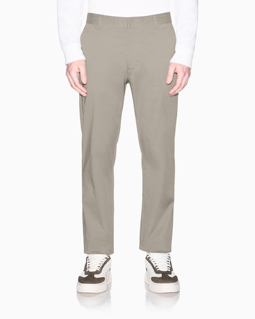 ARMANI EXCHANGE White Stretch Cotton Twill Trousers for men