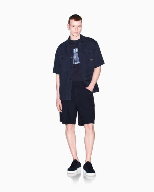 ARMANI EXCHANGE Blue Regular Fit Shorts for men