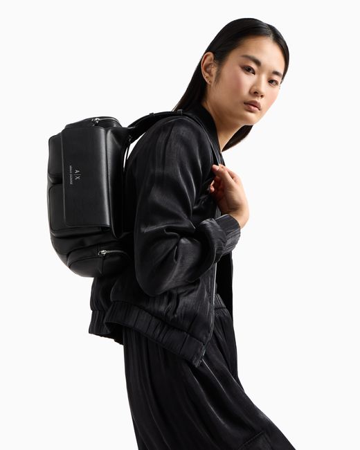 ARMANI EXCHANGE Black Large Shoulder Bag With Side Pockets