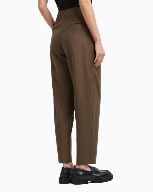 ARMANI EXCHANGE Brown Twill Pleated Trousers