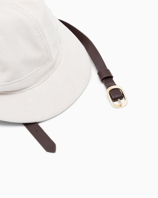 ARMANI EXCHANGE White Bucket Hat