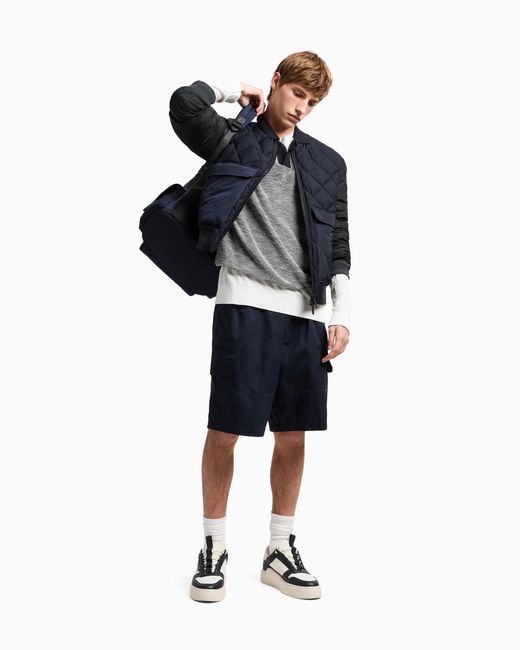 Giubbotto Con Inserto Trapuntato E Maxi Tasche di ARMANI EXCHANGE in Blue da Uomo