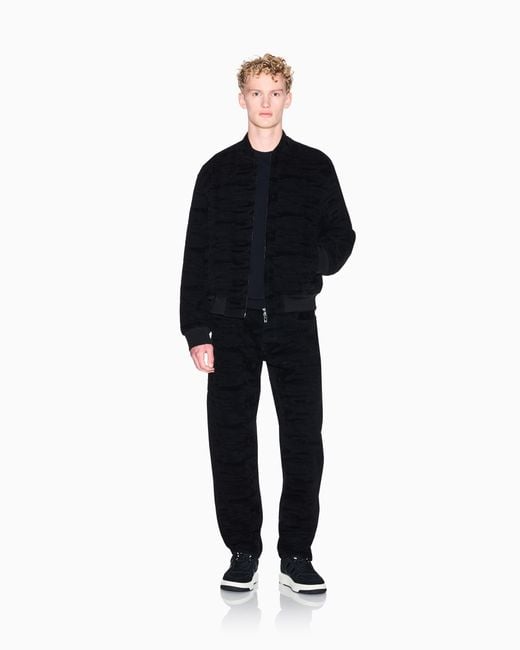 ARMANI EXCHANGE Black Crew Neck Sweater With Horse Embroidery for men