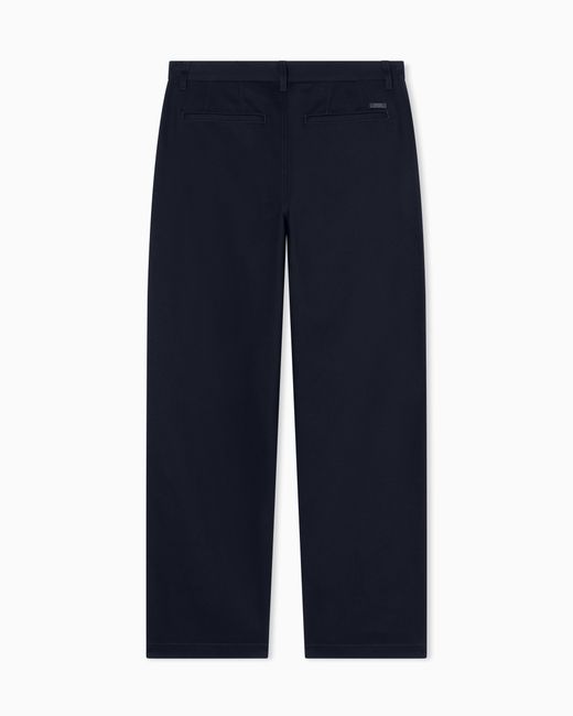 ARMANI EXCHANGE Blue Slim Fit Cotton Twill Chinos for men
