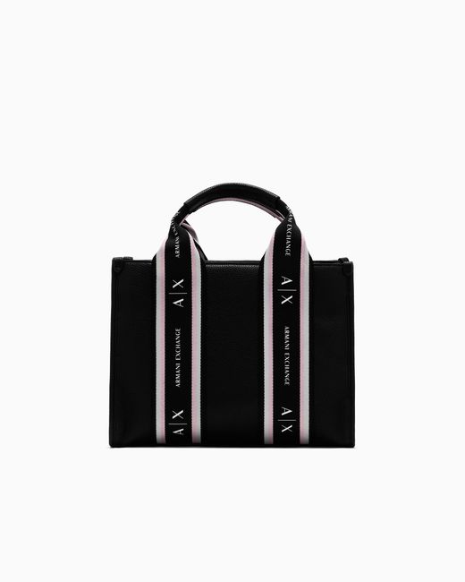 Borsa Shopper Con Bande A Contrasto di ARMANI EXCHANGE in Black