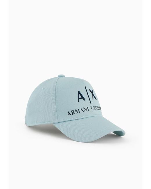 Armani Exchange Blue Cotton Baseball Cap for men