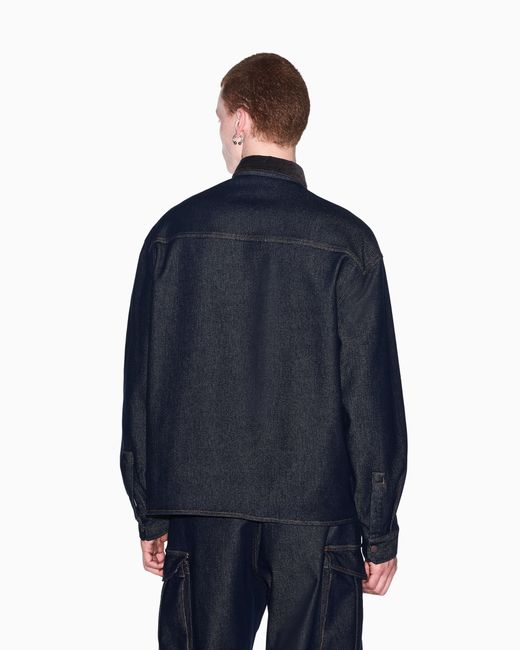 ARMANI EXCHANGE Blue Oversized Shirt for men