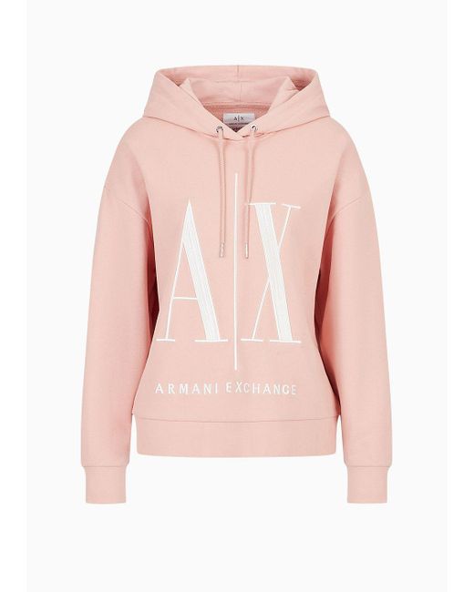 Armani Exchange Red Icon Logo Hooded Sweatshirt