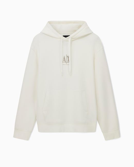 Hoodie With Embroidered Logo ARMANI EXCHANGE de hombre de color White
