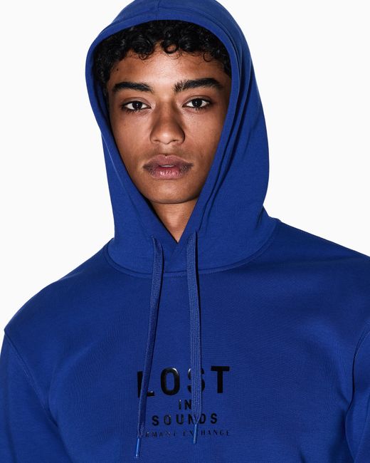 Felpa Con Cappuccio Lost di ARMANI EXCHANGE in Blue da Uomo