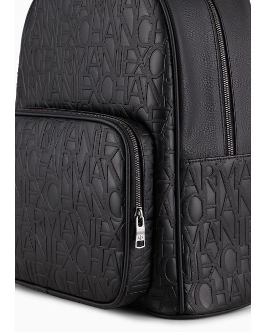 Armani Exchange Black You.me.us. Recycled Nylon Backpack for men