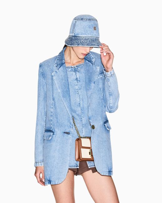 ARMANI EXCHANGE Blue Lightweight Denim Bucket Hat