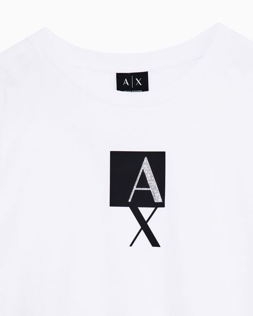 ARMANI EXCHANGE White Regular Fit T-Shirt