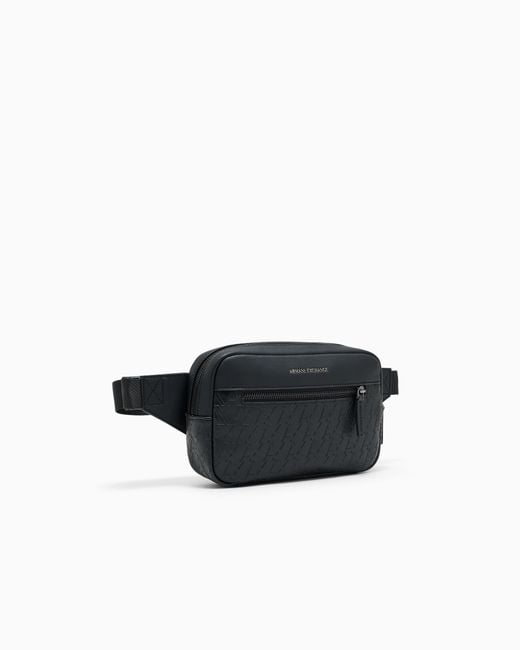 ARMANI EXCHANGE Black Belt Bag for men