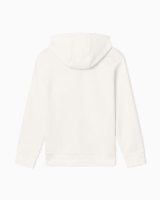 ARMANI EXCHANGE White Zip-Up Cotton Sweatshirt for men