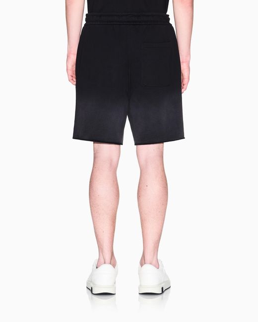 ARMANI EXCHANGE Blue Used-Effect Bermuda Shorts With Logo for men