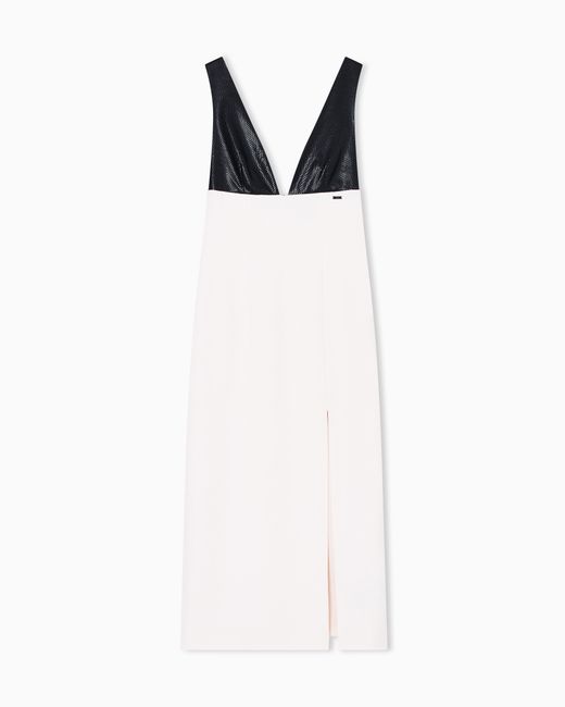 ARMANI EXCHANGE Women's White Longuette Dress With Slit - eharrisgallery.com