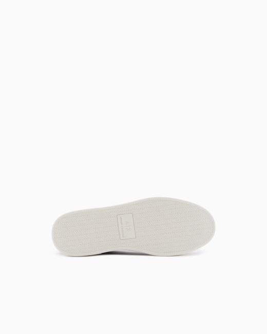 ARMANI EXCHANGE White Sneakers With Webbing And Rubber Sole for men