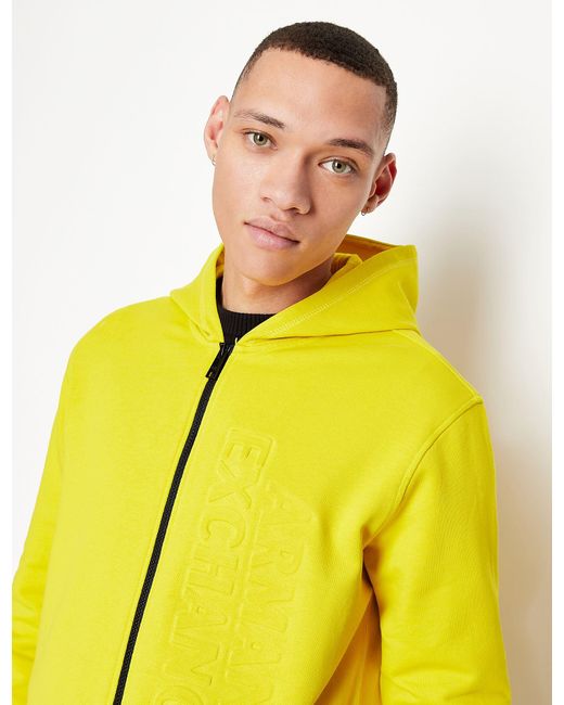 Armani Exchange Hoodie in Yellow for Men | Lyst