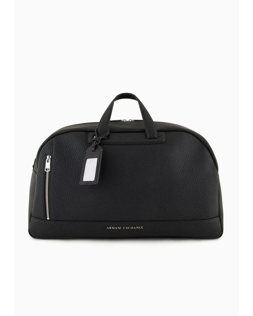 Armani Exchange Black Weekend Bag With Shoulder Strap for men