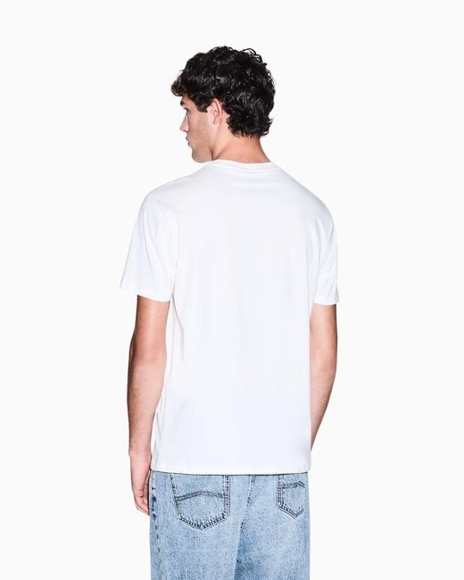 ARMANI EXCHANGE White Regular Fit Cotton T-Shirt for men