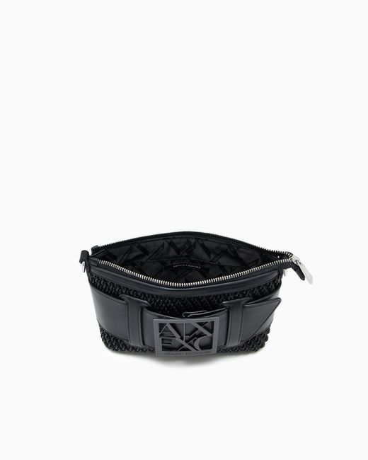ARMANI EXCHANGE Black Shoulder Bag With Embossed Finish